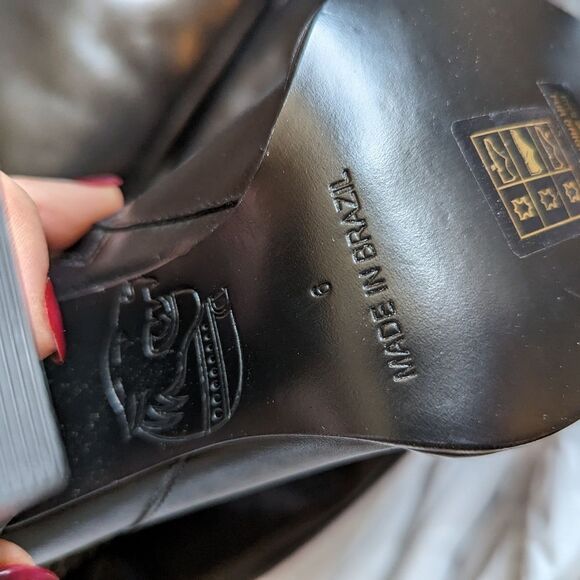 NWT Dundas x Revolve black leather shearling lace up thigh high Kate boots - Picture 5 of 9